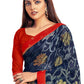Vamika Navy Blue Designer Chiffon Brasso Saree With Exclusive Banarasi Lace | Swadesiicart
