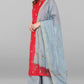 Janasya Women's Blue Cotton Floral Print Top With Palazzo | Swadesiicart