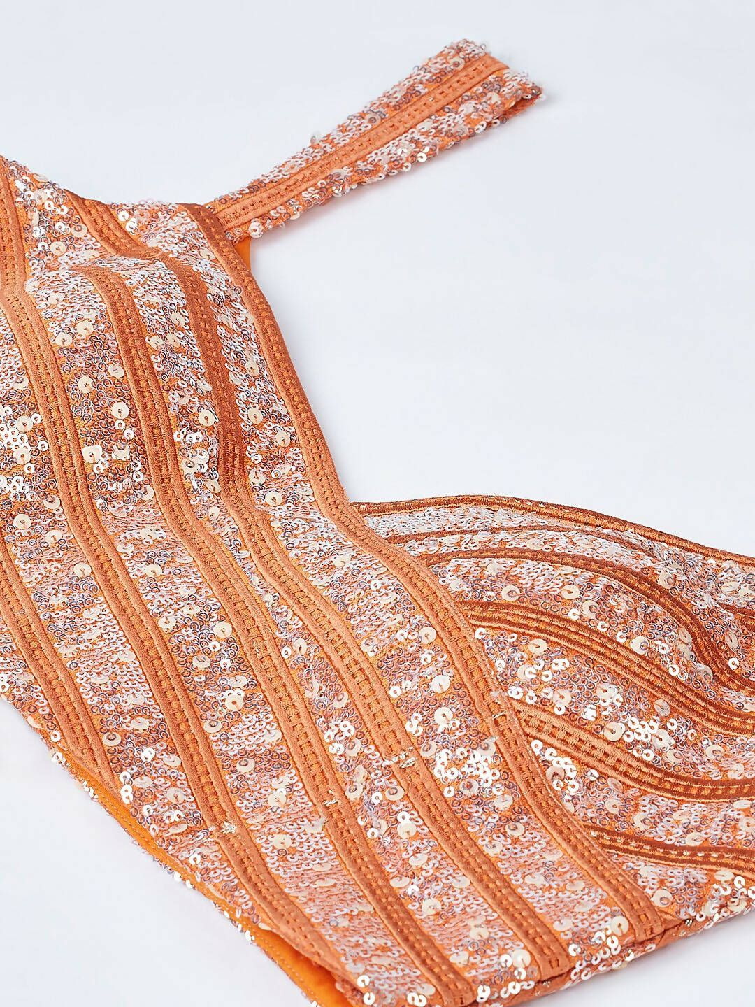 House of Panchhi Orange colour Organza Treditional design digital print Semi-Stitched Lehenga choli & Dupatta | Swadesiicart