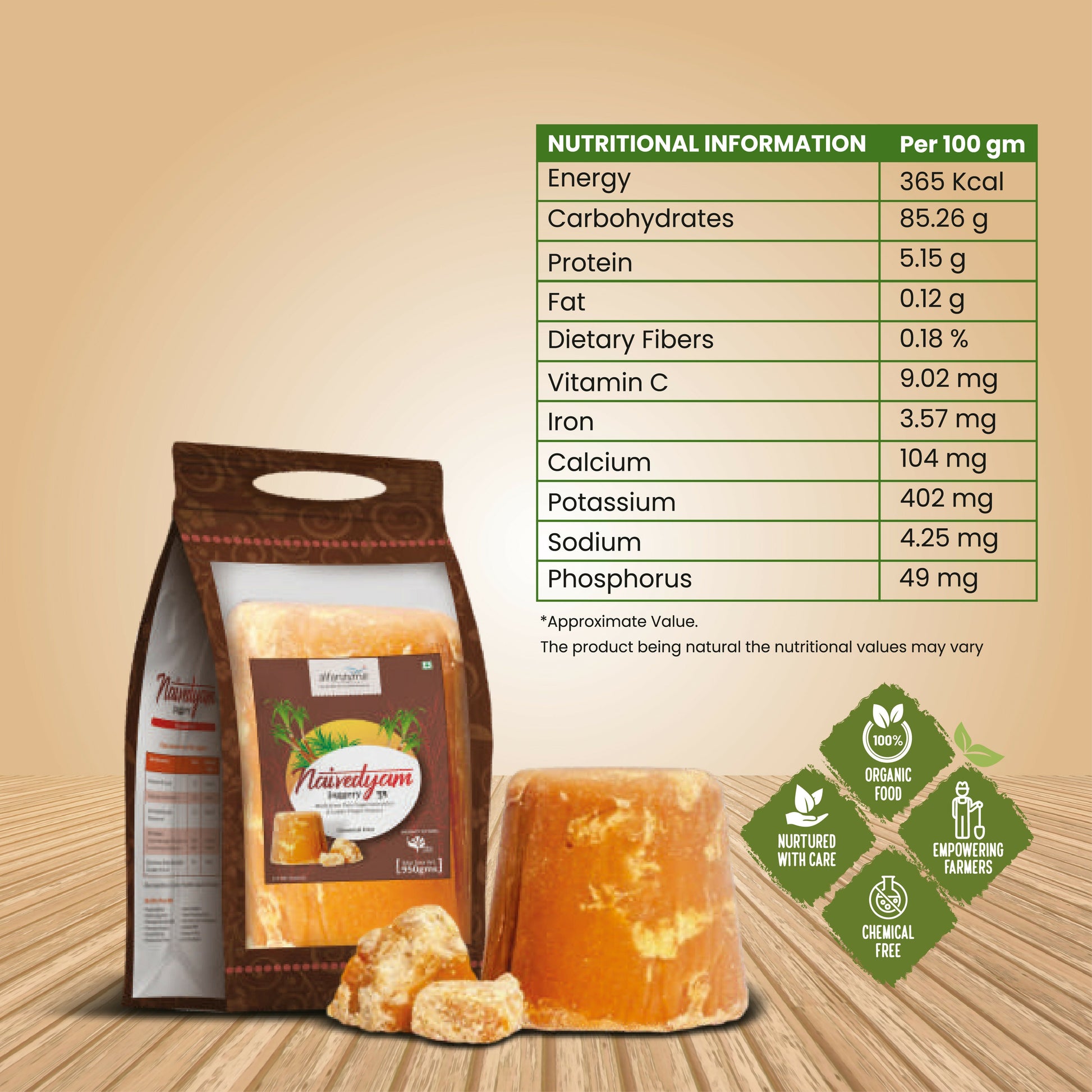 Naivedyam Chemical Free Jaggery Cubes - Swadesiicart