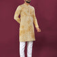 Anaita Yellow Chikankari Work Viscose Rayon Straight Kurta