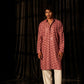 Pink viscose Chikankari Embroidery Work Men's Traditional Kurta Set - Mahotsav | Swadesiicart