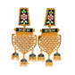 Traditional Gold-Polished Meenakari Blue Jhumka Jhumki Earrings By House of Ree - Swadesiicart
