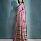 Vishnu Weaves Women's Wine Raw Silk Zari Woven Saree with Blouse - Swadesiicart