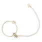 Gold-Polished white kundan nosepin - Ruby Raang | Swadesiicart