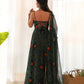 Joban Fashion Bottle Green Kurta Set Chiffon Sequin Embroidery Work - Swadesiicart