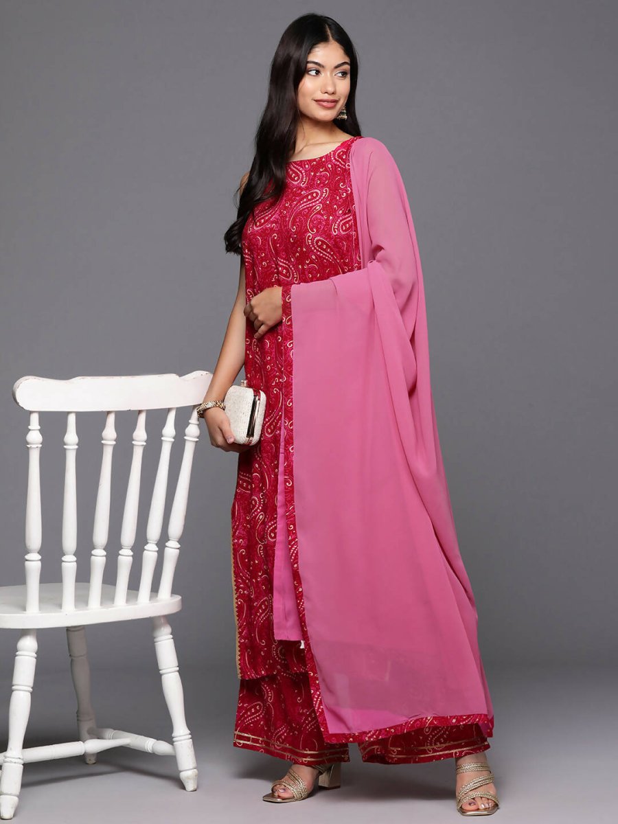 Ahalyaa Women's Traditional wear Kurta Set - Red | Swadesiicart