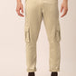 Jainish Men's Casual Cotton Solid Cargo Pants ( KGP 154 Beige ) - Swadesiicart