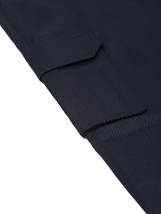 Jainish Men's Casual Cotton Solid Cargo Pants ( KGP 154 Navy-Blue ) - Swadesiicart