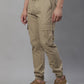 Jainish Men's Casual Cotton Solid Cargo Pants - Beige - Swadesiicart
