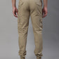 Jainish Men's Casual Cotton Solid Cargo Pants - Beige - Swadesiicart