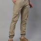 Jainish Men's Casual Cotton Solid Cargo Pants - Beige - Swadesiicart