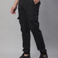 Jainish Men's Casual Cotton Solid Cargo Pants - Black - Swadesiicart