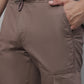 Jainish Men's Casual Cotton Solid Cargo Pants - Brown - Swadesiicart