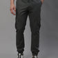 Jainish Men's Casual Cotton Solid Cargo Pants - Grey - Swadesiicart