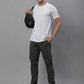 Jainish Men's Casual Cotton Solid Cargo Pants - Grey - Swadesiicart