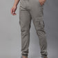 Jainish Men's Casual Cotton Solid Cargo Pants - Light-Grey - Swadesiicart