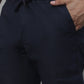 Jainish Men's Casual Cotton Solid Cargo Pants - Navy Blue - Swadesiicart