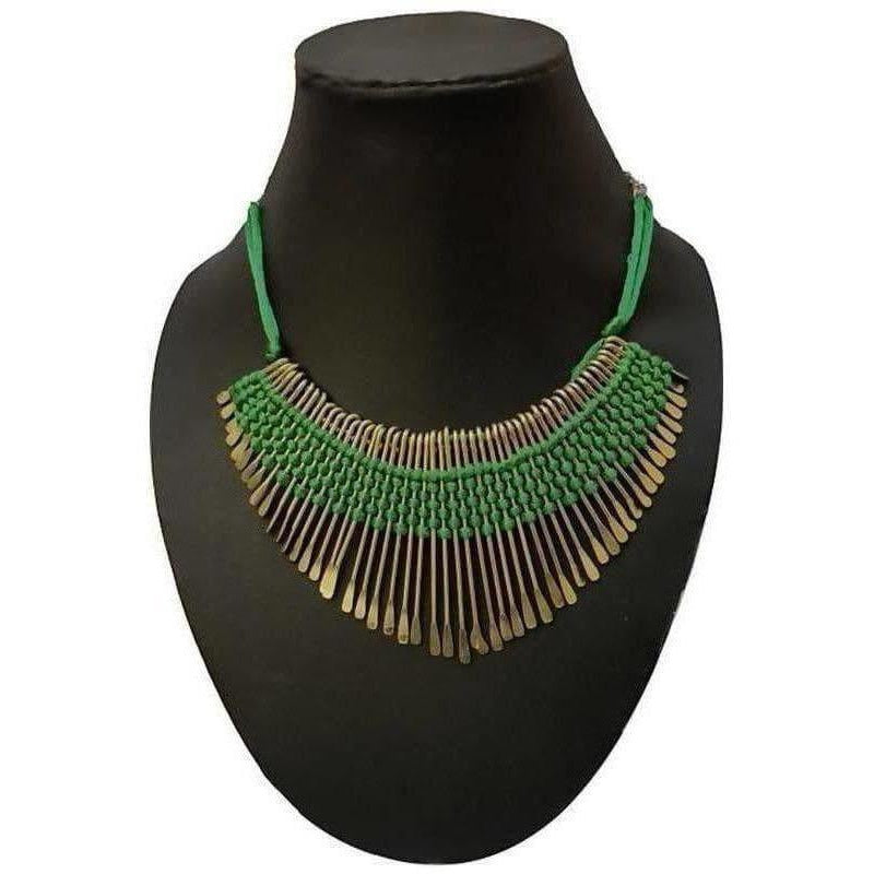 MS Fashion India Latest Threaded Green Color Necklace For Women | Swadesiicart