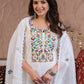 Ethnic Festive Wear Chanderi with Cotton Lining White Stitched Suit With Dupatta - Tanisha | Swadesiicart
