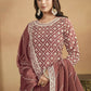 Chinnon Peach Multicolor Embroidered Lehenga Style Suit - Emponline | Swadesiicart