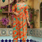 Janasya Orange Cotton Floral Kurta & Bottom | Swadesiicart
