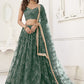 Vegaa Fashion Green Butterfly Net Embroidery Sequins Designer Lehenga - Swadesiicart
