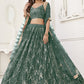 Vegaa Fashion Green Butterfly Net Embroidery Sequins Designer Lehenga - Swadesiicart