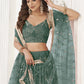 Vegaa Fashion Green Butterfly Net Embroidery Sequins Designer Lehenga - Swadesiicart