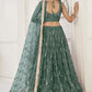 Vegaa Fashion Green Butterfly Net Embroidery Sequins Designer Lehenga - Swadesiicart