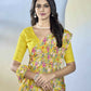 Yellow Georgette Designer Printed Ready to Wear Saree - Samyana | Swadesiicart