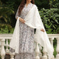Janasya White Georgette Floral Kurta,Bottom & Dupatta | Swadesiicart