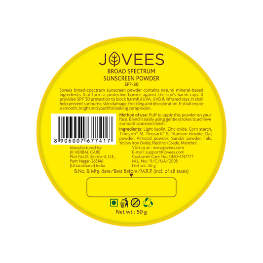 Jovees Broad Spectrum Sunscreen Powder SPF30 - Swadesiicart