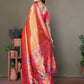 Aastha Fashion Orange Tissue Silk Paithani Woven Saree