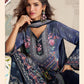 Aarshi Fashions navy Blue Heavy Crepe Digital Print Full Stitched Palazzo Suits
