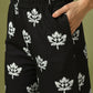 Myshka Women's Black Printed Polo Collar Party Top With Trousers Co-ord set - Swadesiicart