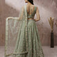 House of Panchhi Lime Green Pure Georgette Sequins with heavy Zarkan embroidery Lehenga choli & Dupatta | Swadesiicart