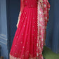 Jyoti Fashion Women's Red Faux Blooming Sequins with Zari Embroidery Anarkali Dress with Dupatta | Swadesiicart