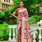 Vishnu Weaves Women's Gajri Paithani Silk Zari Woven Saree with Unstitched Blouse - Swadesiicart
