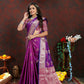 Lorenvalley Fashion Purple Soft Silk Woven Design Zari Weaving Saree - Swadesiicart