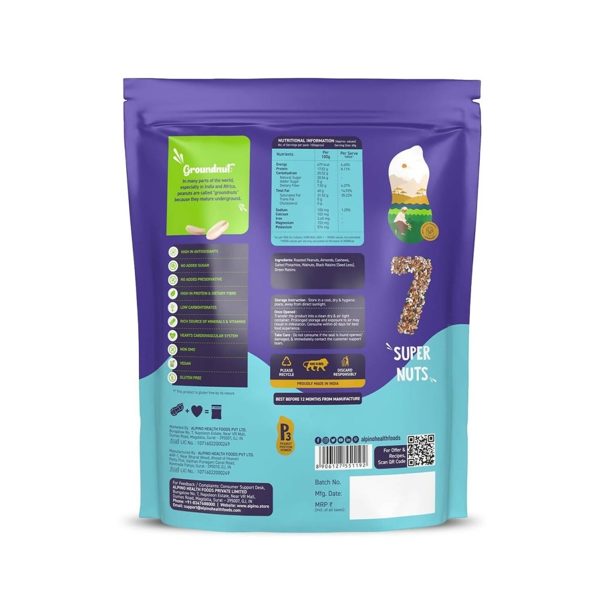Alpino 7-in-1 Super Nuts Health Trial Mix | Swadesiicart