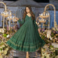 Jyoti Fashion Women's Green Faux Georgette Zari Embroidery with Sequence Anarkali Dress with Dupatta | Swadesiicart