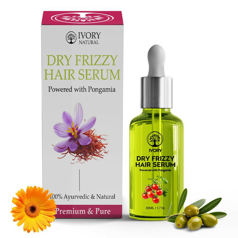 Ivory Natural Dry Frizzy Hair Serum Moisturizes Dry Strands, Detangles Hair | Swadesiicart
