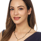 NVR Women's Set of 3 Gold-Polished CZ Stone-Studded & Beaded Mangalsutra | Swadesiicart