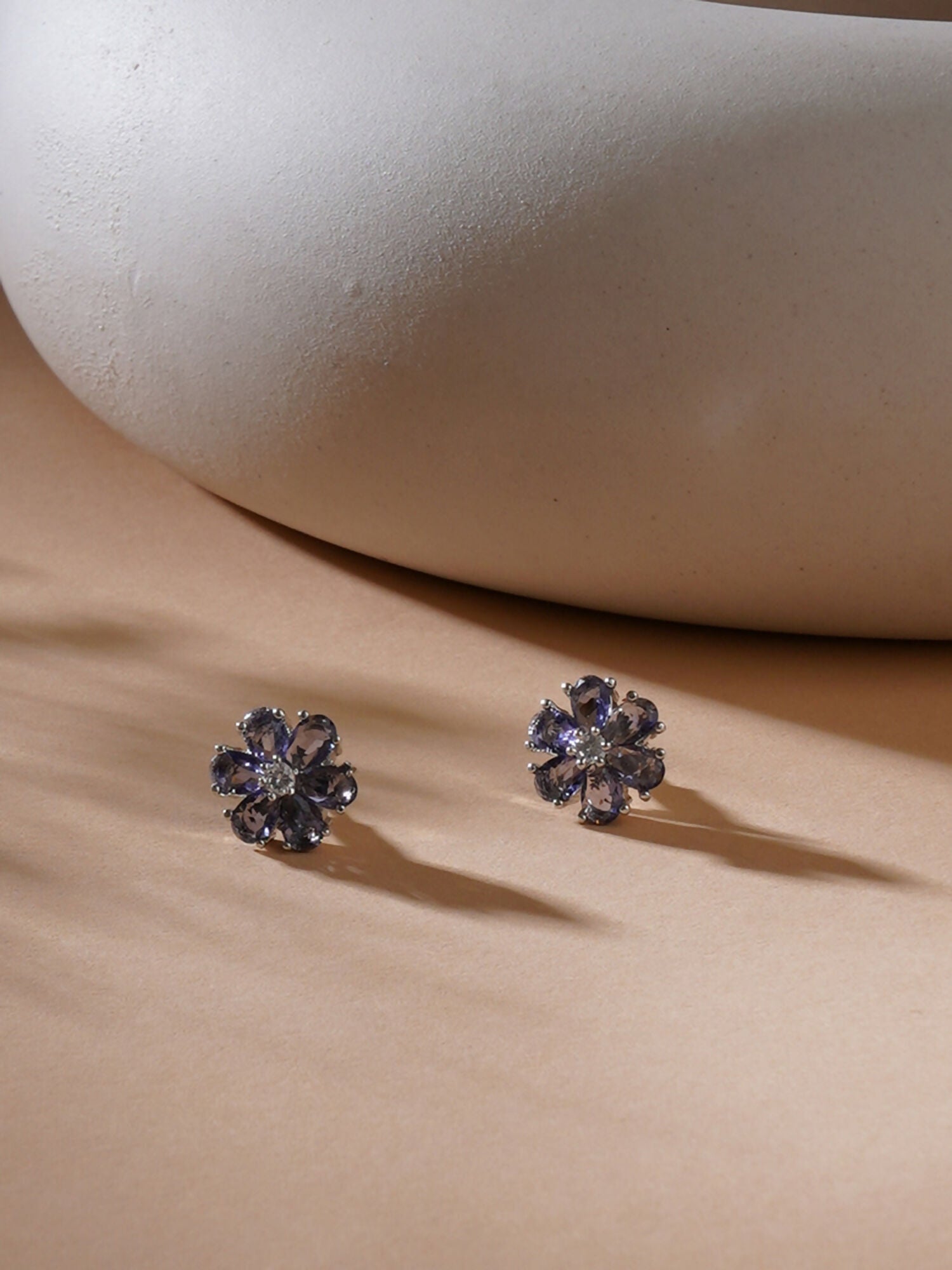 stone stud (grey) - Ruby Raang - Swadesiicart
