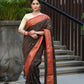 Beatitude Brown Cotton Banarasi Saree | Swadesiicart