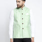 Jompers Men Green Embroidered Nehru Jacket | Swadesiicart