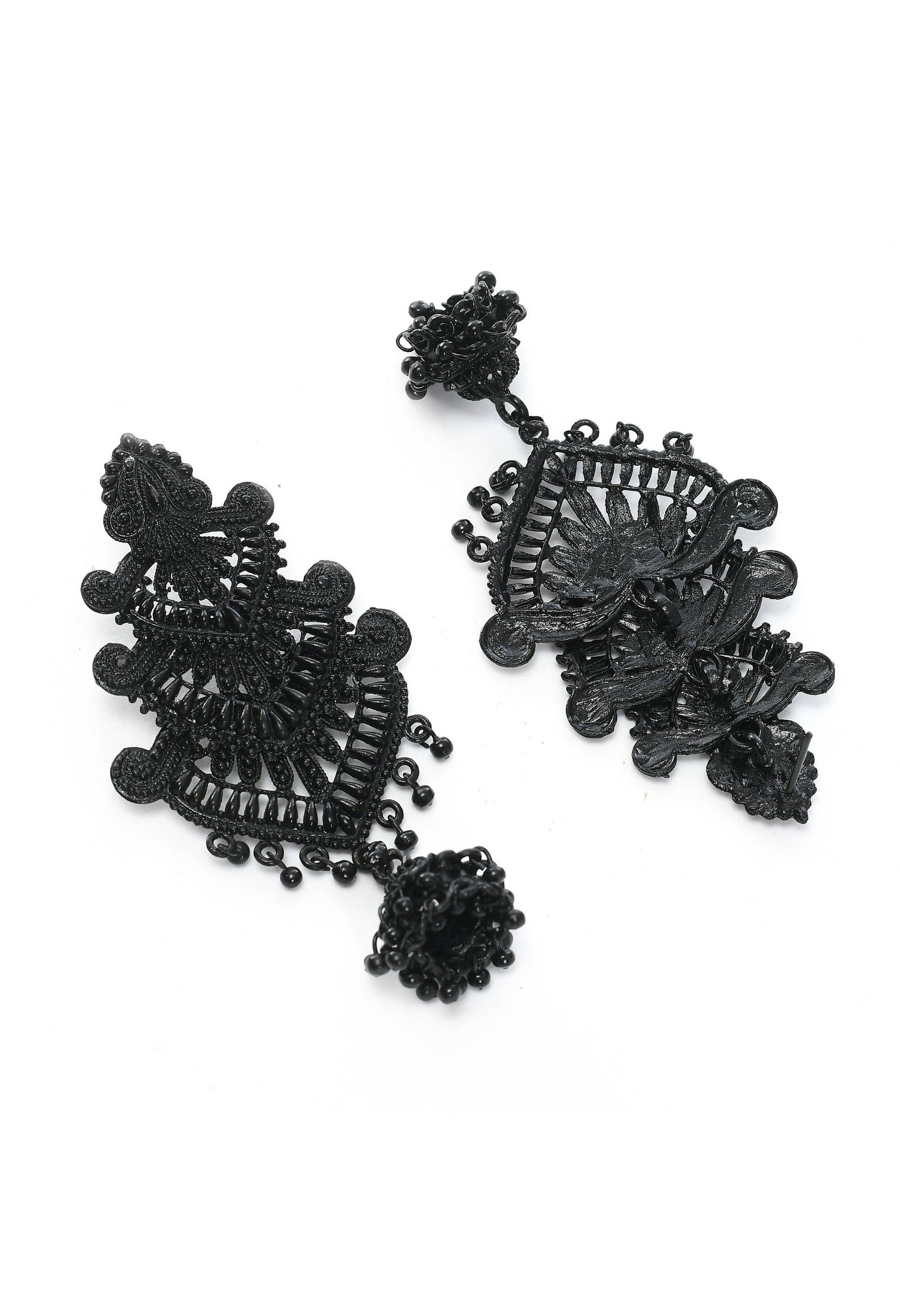 Mominos Fashion Johar Kamal Latest Design Black Color Earrings - Swadesiicart