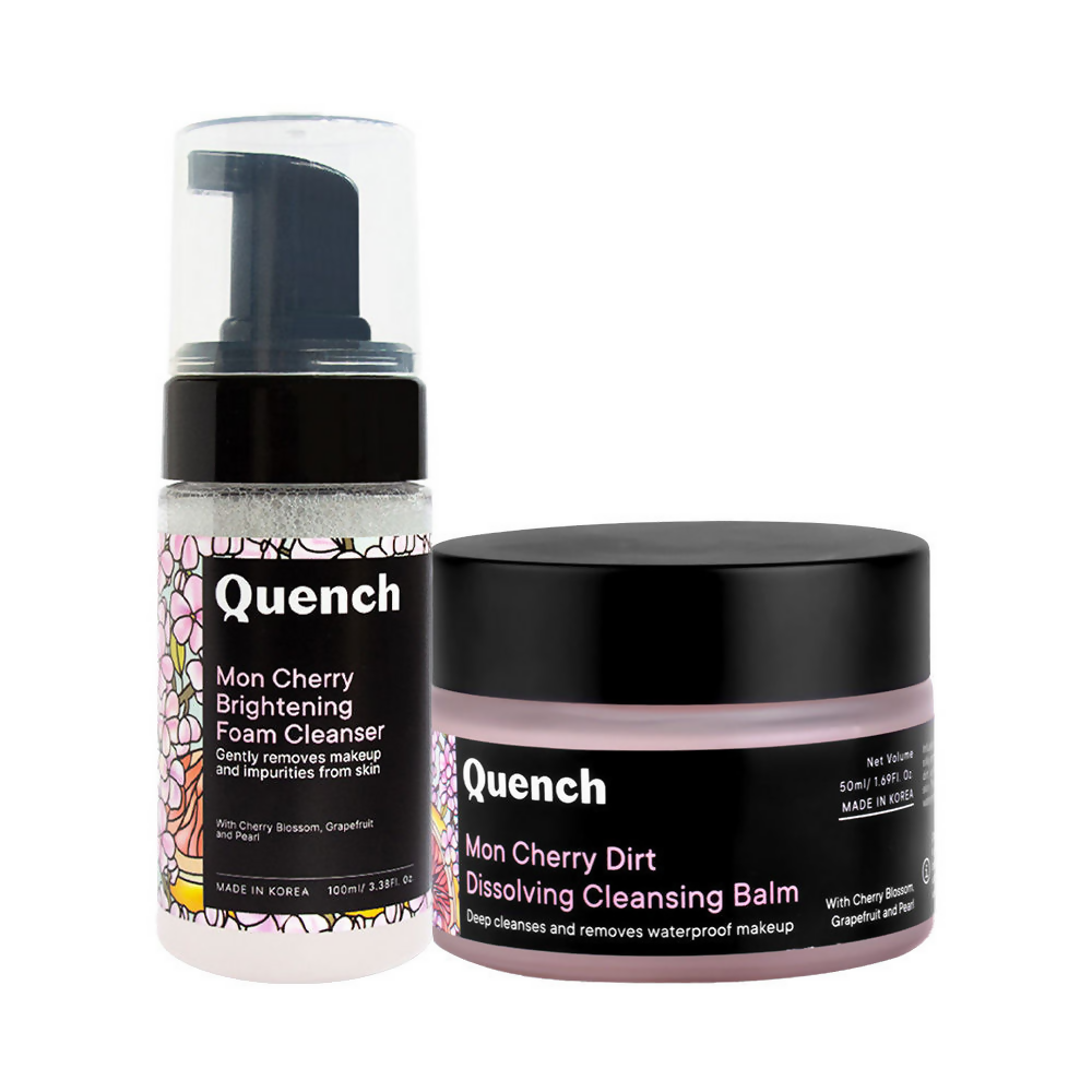 Quench Dirt Dissolving Cleansing Balm & Brightening Foam Cleanser Combo | Swadesiicart