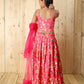 Aayaa Designer Printed Silk Embroidery Kids Lehenga Choli - Pink